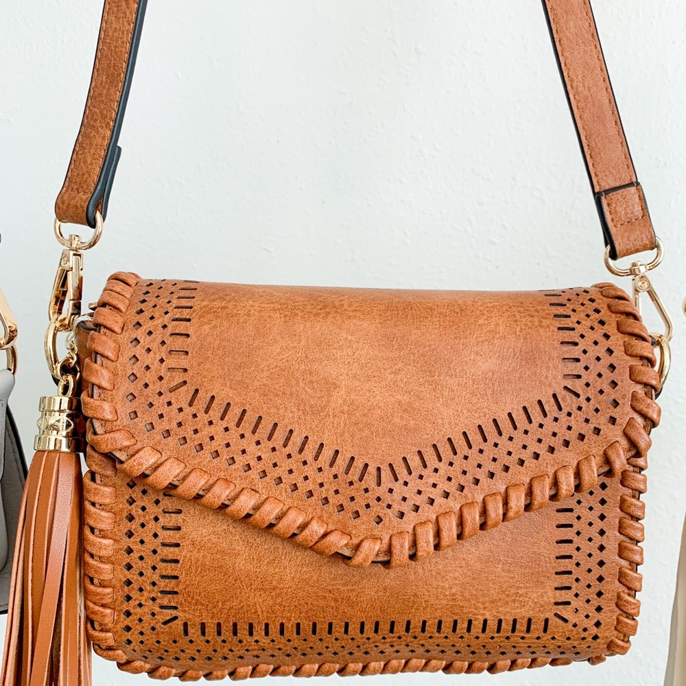 Layer Cut Braided Crossbody Bag - Picture 2 of 5